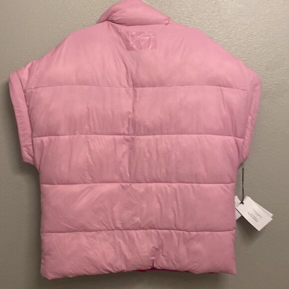 NWT-UGG-Light pink/hot pink-reversible Sydnee puffer vest- oversized-Size large - Picture 11 of 15